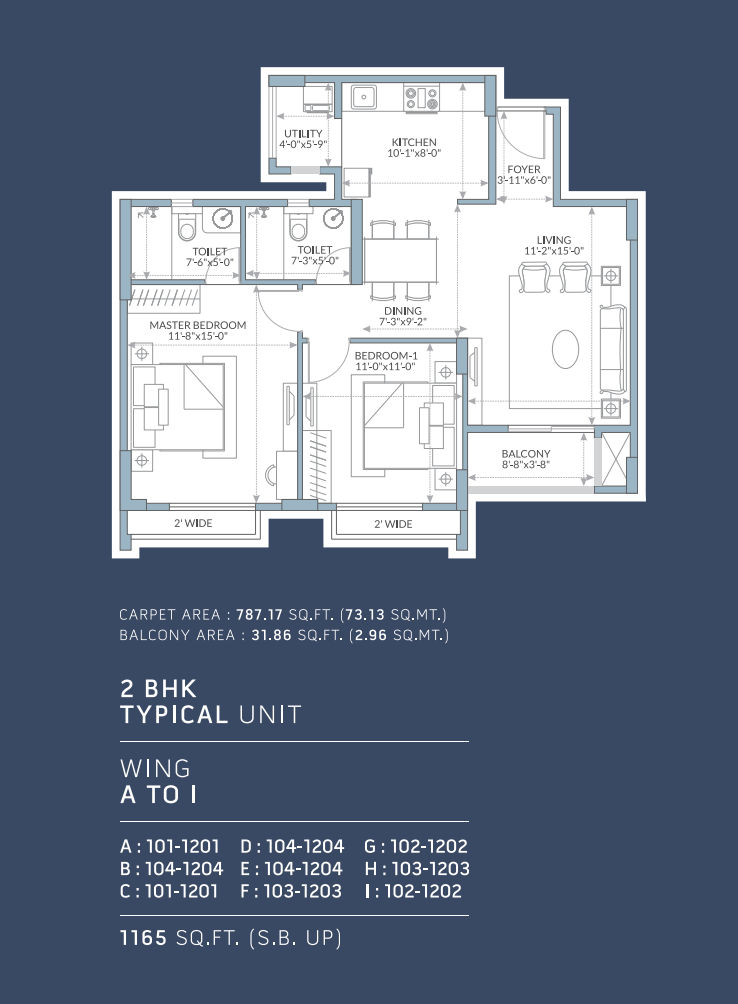 2 BHK TYPICAL UNIT